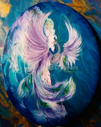 The Phoenix Bird Oval Canvas 50x40cm